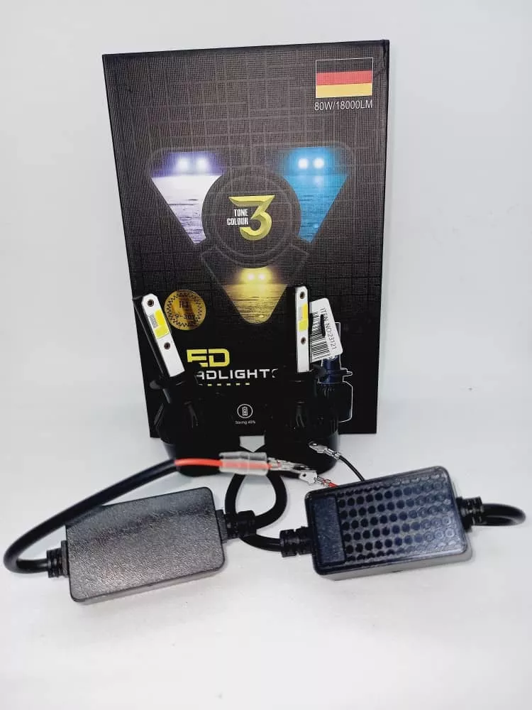 PAR DE AMPOLLETAS TURBOLED TRICOLOR MODELOS DISPONIBLES H1 - 1