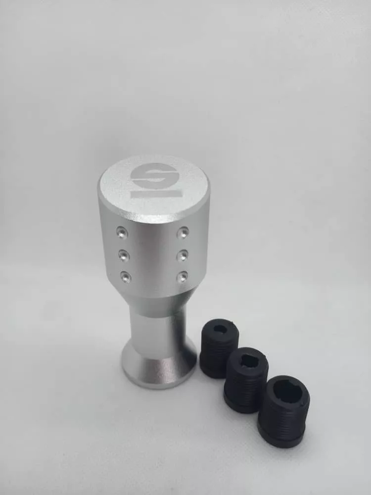 POMO PERILLA CABEZA PLANA PALANCA CAMBIO SPARCO PLATEADO - 5
