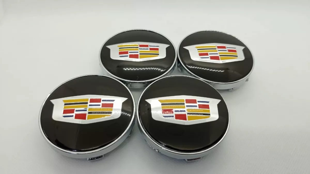 SET X4 TAPA CENTRO DE LLANTAS DE AUTOS 56MM CADILLAC N - 5