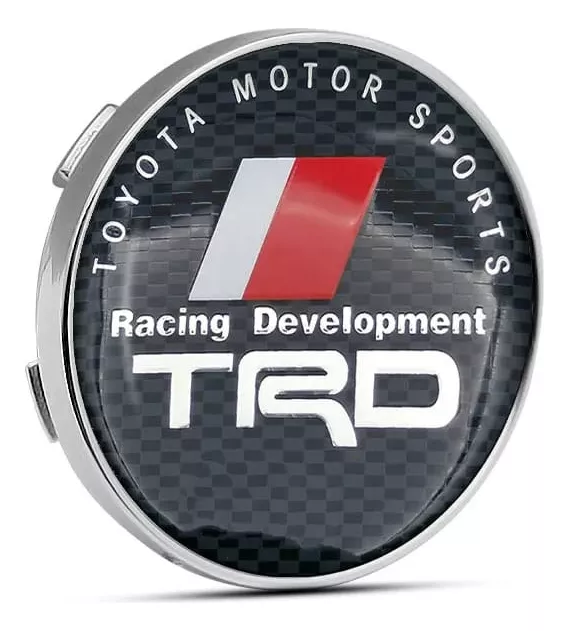 SET X4 TAPA CENTRO DE LLANTAS DE AUTOS 56MM TOYO TRD CARBONO - 1