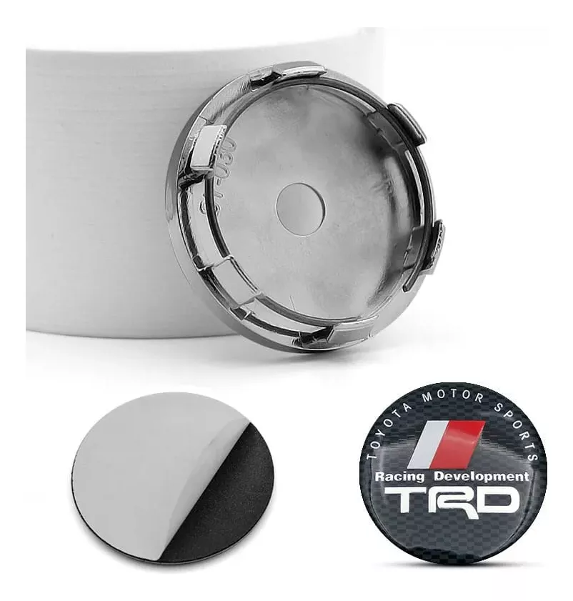 SET X4 TAPA CENTRO DE LLANTAS DE AUTOS 56MM TOYO TRD CARBONO - 2