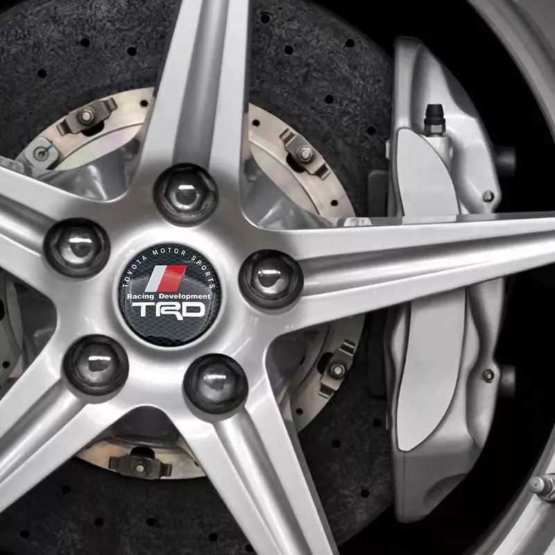 SET X4 TAPA CENTRO DE LLANTAS DE AUTOS 56MM TOYO TRD CARBONO - 3