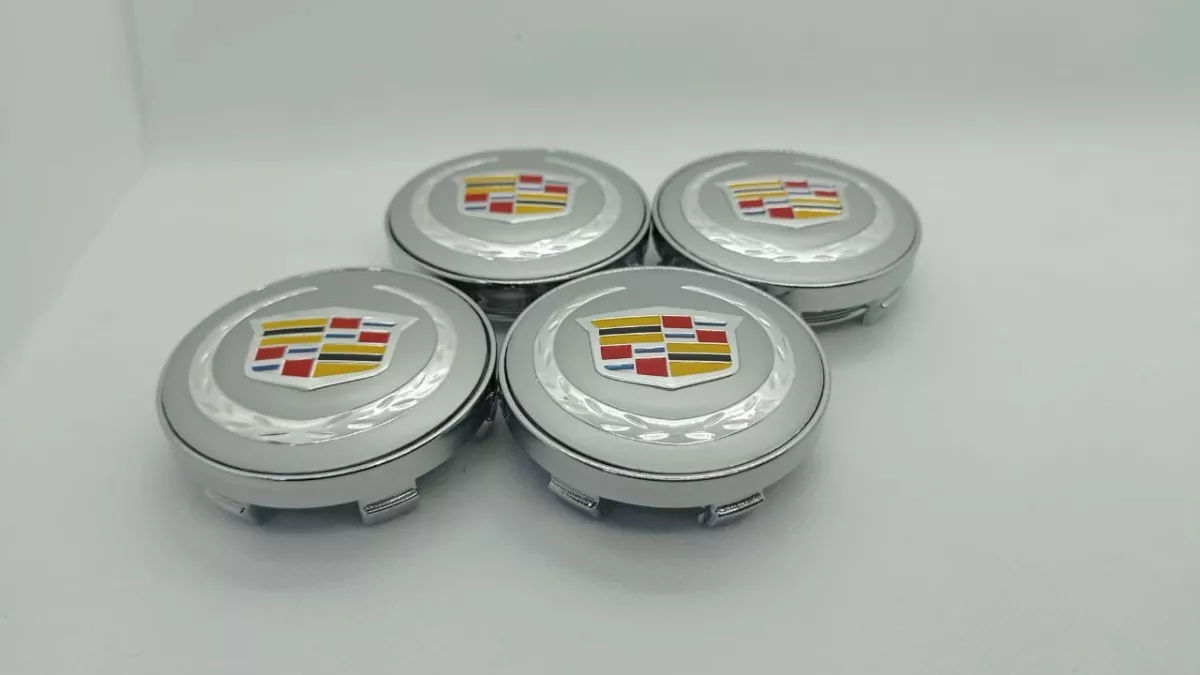 SET X4 TAPA CENTRO DE LLANTAS DE AUTOS 56MM CADILLAC P/P - 2