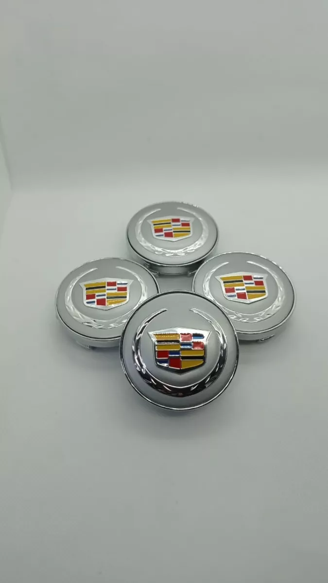SET X4 TAPA CENTRO DE LLANTAS DE AUTOS 56MM CADILLAC P/P - 3