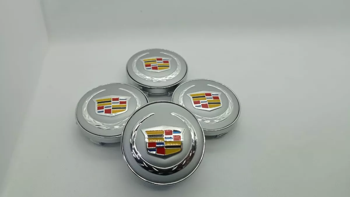 SET X4 TAPA CENTRO DE LLANTAS DE AUTOS 56MM CADILLAC P/P - 4
