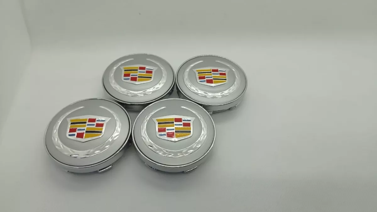 SET X4 TAPA CENTRO DE LLANTAS DE AUTOS 56MM CADILLAC P/P - 5