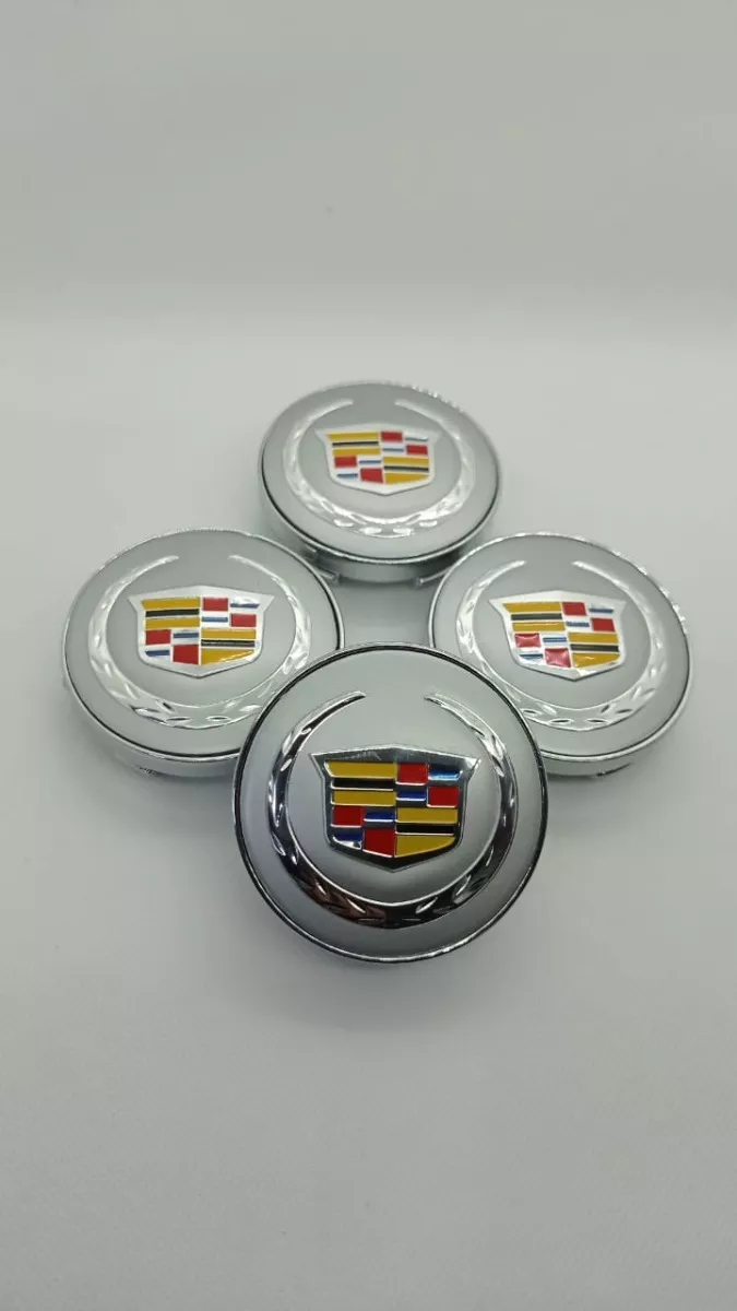 SET X4 TAPA CENTRO DE LLANTAS DE AUTOS 60MM CADILLAC P/P - 5