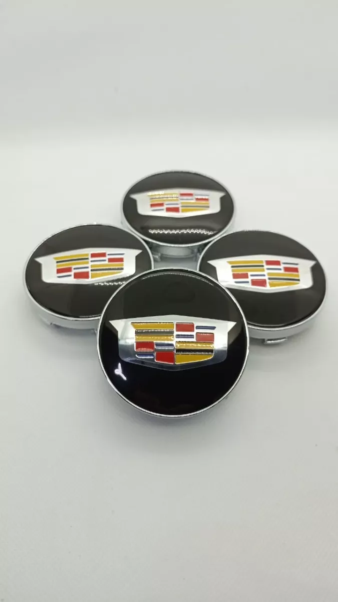 SET X4 TAPA CENTRO DE LLANTAS DE AUTOS 60MM CADILLAC N - 2