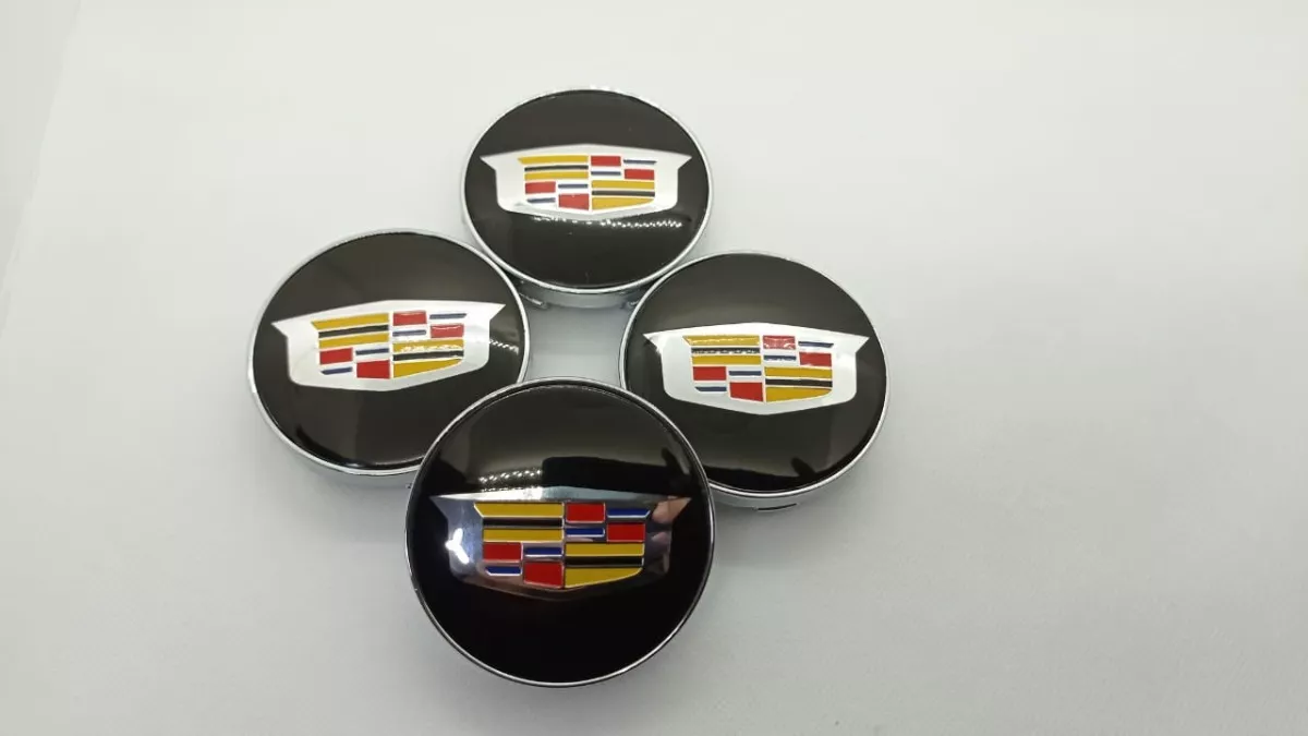 SET X4 TAPA CENTRO DE LLANTAS DE AUTOS 60MM CADILLAC N - 3
