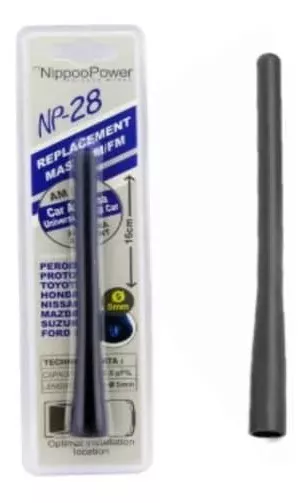 ANTENA DE RADIO AM-FM NP-28 PARA AUTOS UNIVERSAL 16CM NEGRO - 1