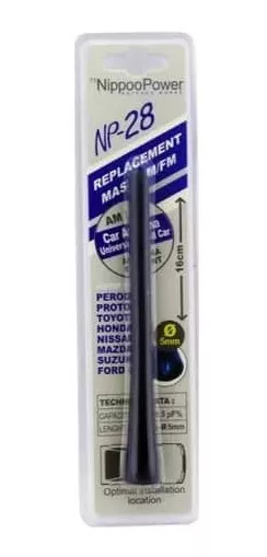 ANTENA DE RADIO AM-FM NP-28 PARA AUTOS UNIVERSAL 16CM NEGRO - 2