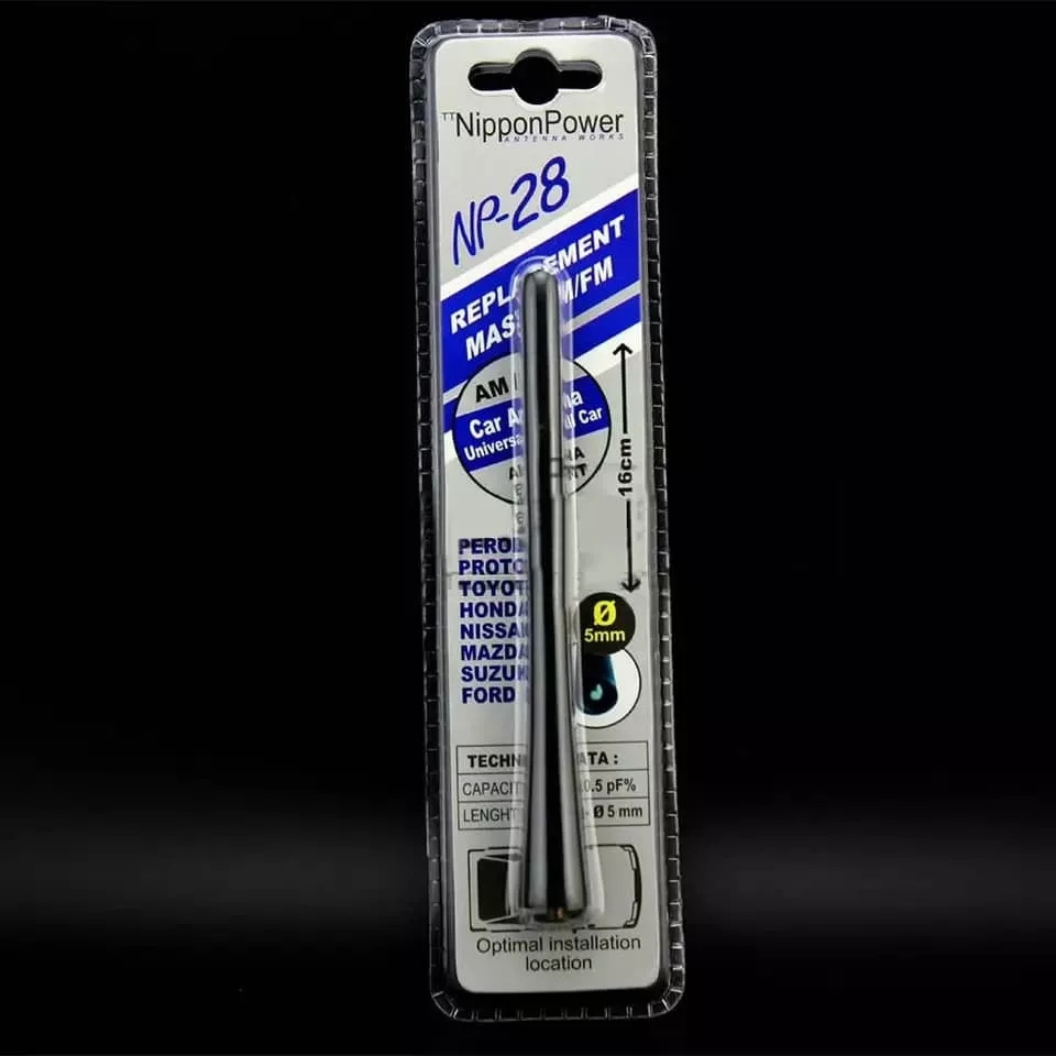 ANTENA DE RADIO AM-FM NP-28 PARA AUTOS UNIVERSAL 16CM NEGRO - 5