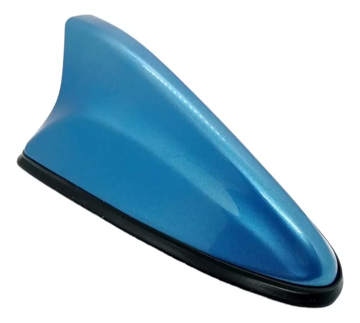 ANTENA ALETA DE TIBURÓN CON BASE IMPERMEABLE AZUL - 1