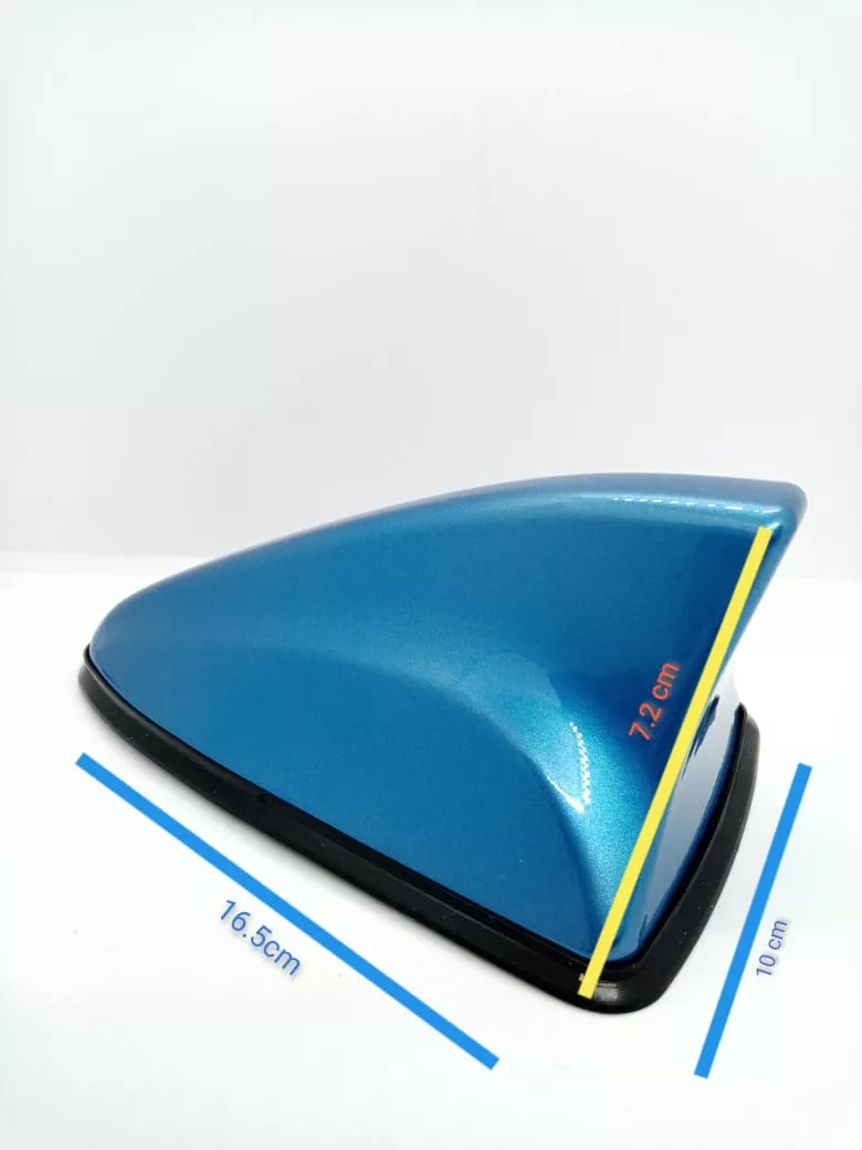 ANTENA ALETA DE TIBURÓN CON BASE IMPERMEABLE AZUL - 3