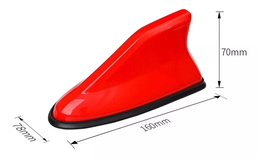 ANTENAS ALETA DE TIBURÓN CON BASE NEGRA PARA AUTOS ROJO - 2
