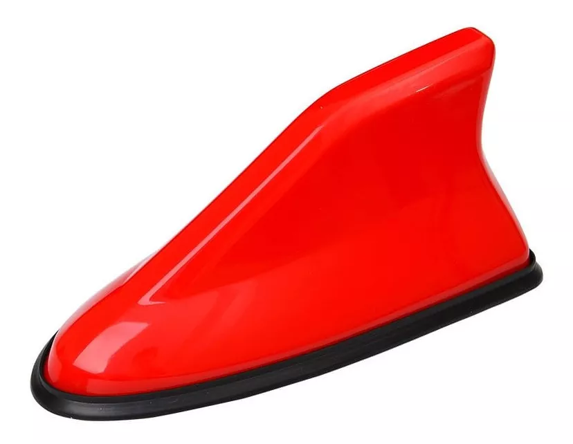 ANTENAS ALETA DE TIBURÓN CON BASE NEGRA PARA AUTOS ROJO - 3