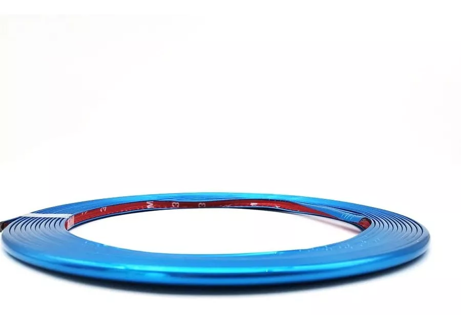 MOLDURA PROTECTORA LLANTA PARA AUTO TIRA DECORACIÓN AZUL - 1