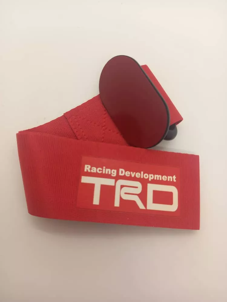 CINTA CORREA REMOLQUE ARRASTRE TOW STRAP TRD ROJO ADHESIVA - 2