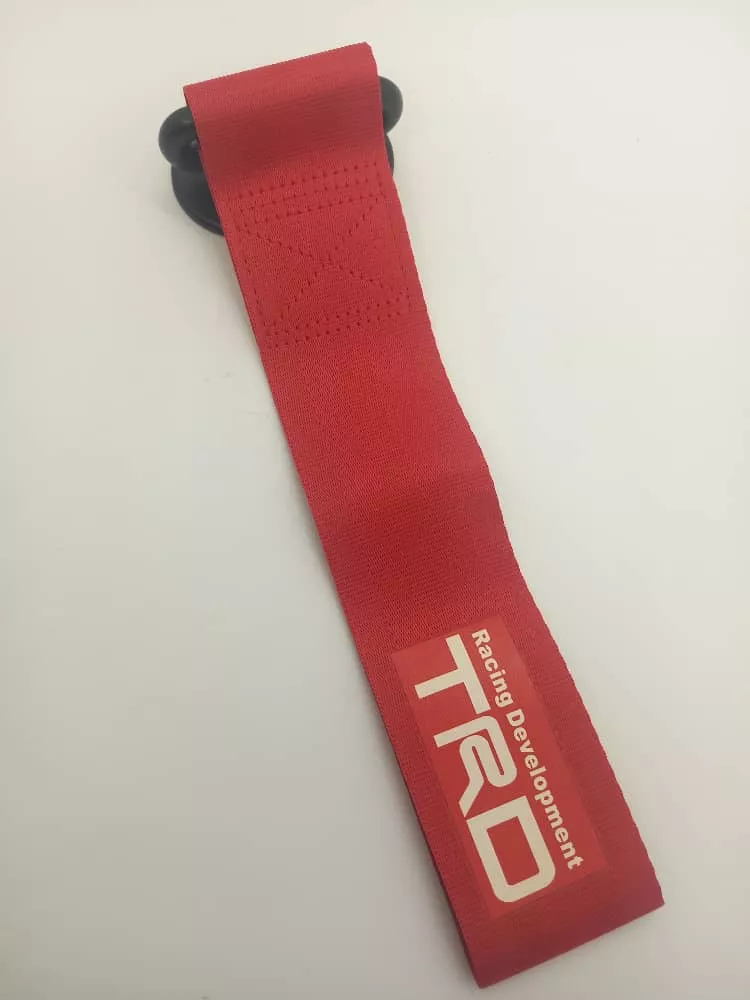 CINTA CORREA REMOLQUE ARRASTRE TOW STRAP TRD ROJO ADHESIVA - 4