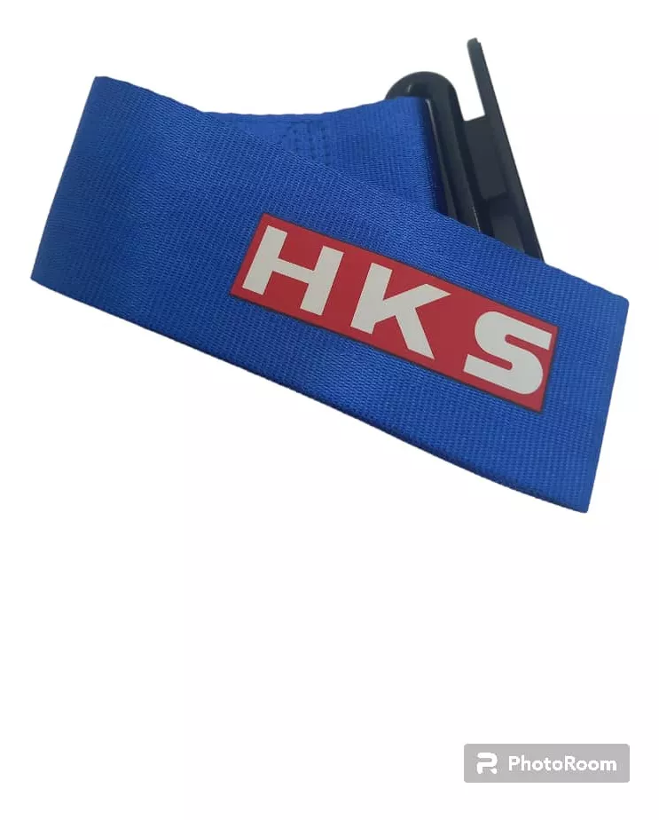 CINTA CORREA REMOLQUE ARRASTRE TOW STRAP HKS AZUL ADHESIVA - 2
