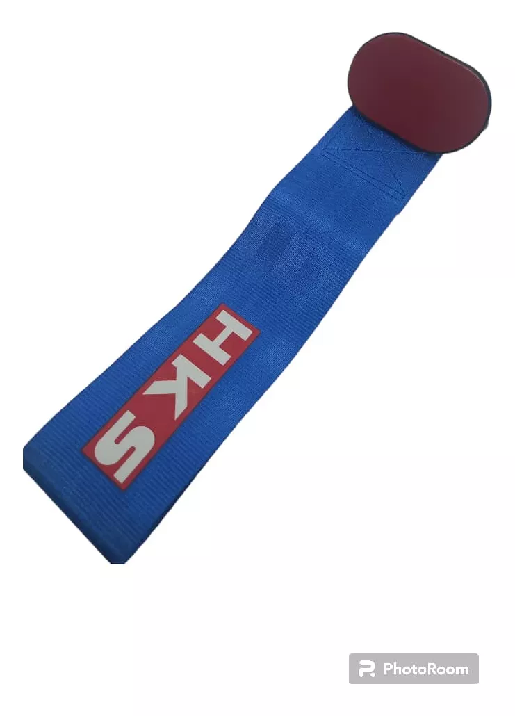 CINTA CORREA REMOLQUE ARRASTRE TOW STRAP HKS AZUL ADHESIVA - 3
