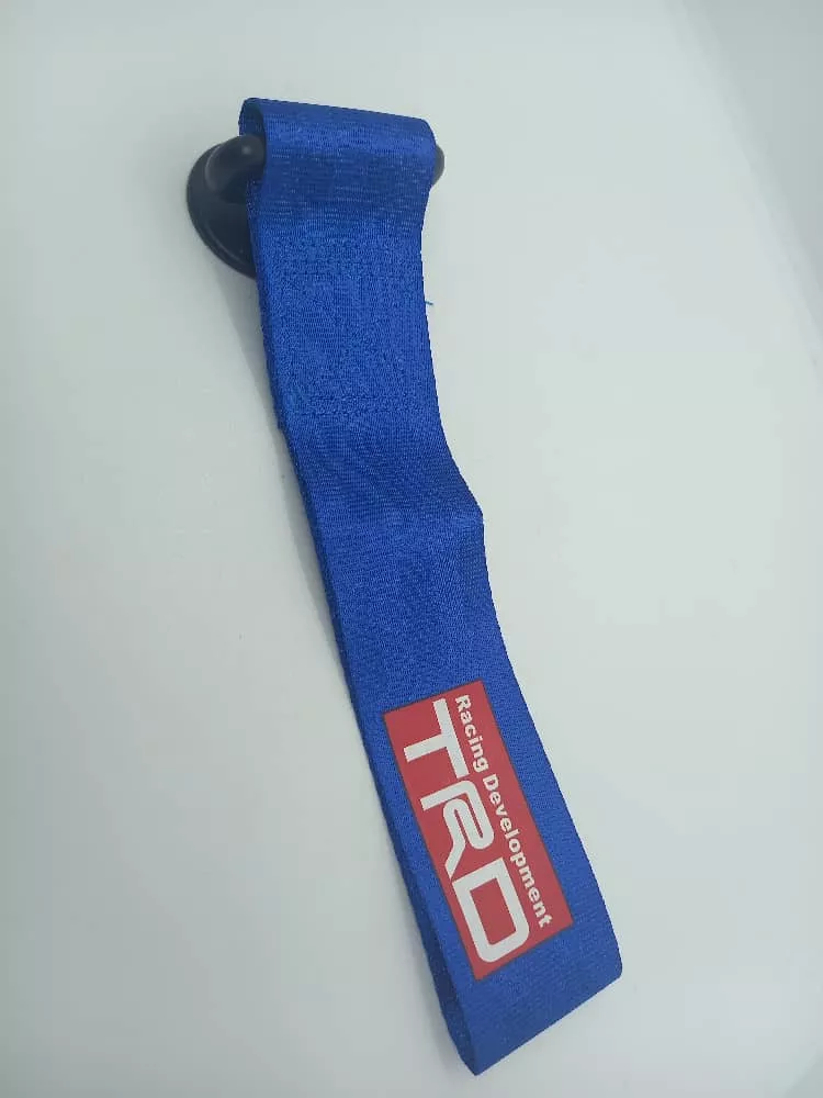 CINTA CORREA REMOLQUE ARRASTRE TOW STRAP TRD AZUL ADHESIVA - 3