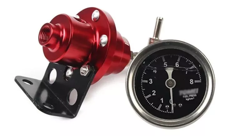REGULADOR DE PRESIÓN DE BENCINA COMBUSTIBLE UNIVERSAL ROJO - 2