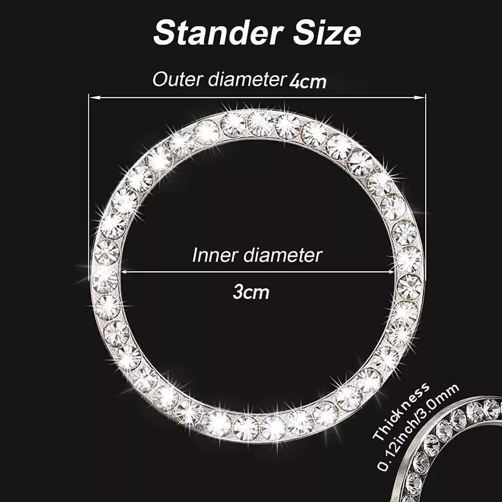 ANILLO DECORATIVO DE DIAMANTES DE IMITACIÓN PARA AUTOS Y SUV - 5