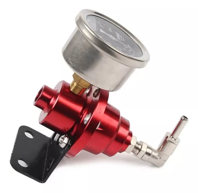 REGULADOR DE PRESIÓN DE BENCINA COMBUSTIBLE UNIVERSAL ROJO - 1