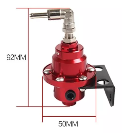 REGULADOR DE PRESIÓN DE BENCINA COMBUSTIBLE UNIVERSAL ROJO - 4