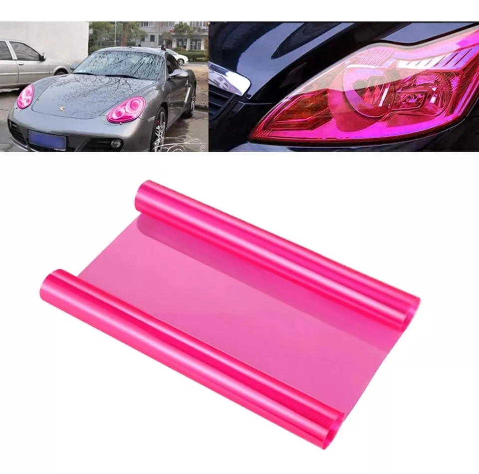 VINILO ADHESIVO ROSADO PROTECTOR FOCO AUTO 1MTR X 30CM - 2