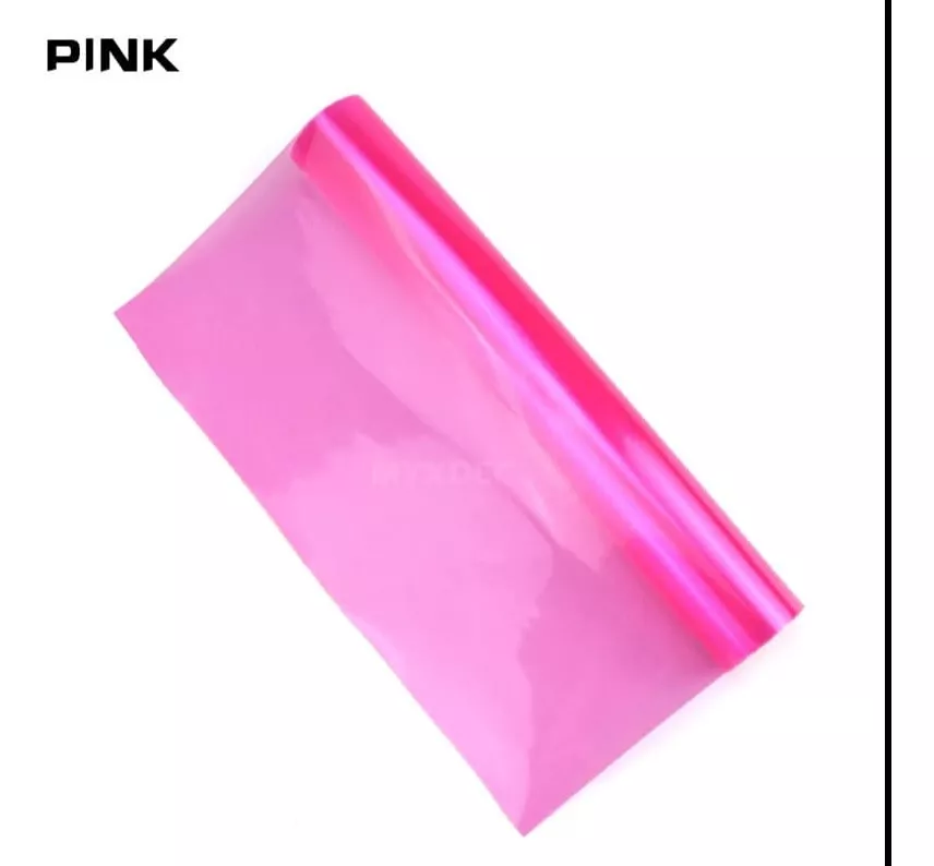 VINILO ADHESIVO ROSADO PROTECTOR FOCO AUTO 1MTR X 30CM - 4