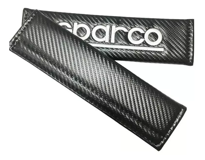 CUBRE CINTURÓN SEGURIDAD AUTO ALMOHADILLA SPARCO LETRA BLANC - 1