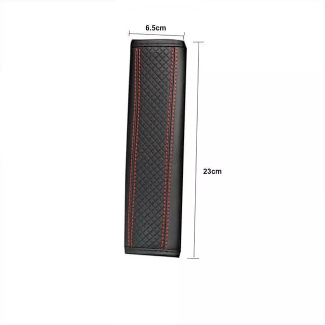 CUBRE CINTURÓN DE SEGURIDAD DE AUTOS ECO CUERO HILO ROJO - 2