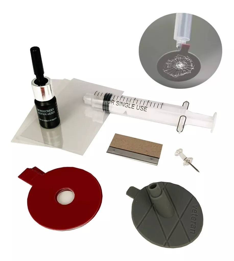 KIT HERRAMIENTA REPARACIÓN VIDRIOS PARABRISA AUTO GRIETAS - 1