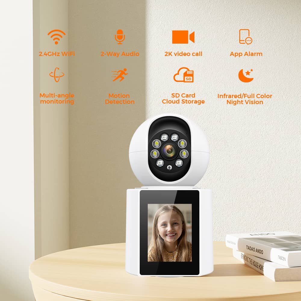CÁMARA SEGURIDAD WIFI CON MOVIMIENTO, PANTALLA 2.4 PULGADAS - 7