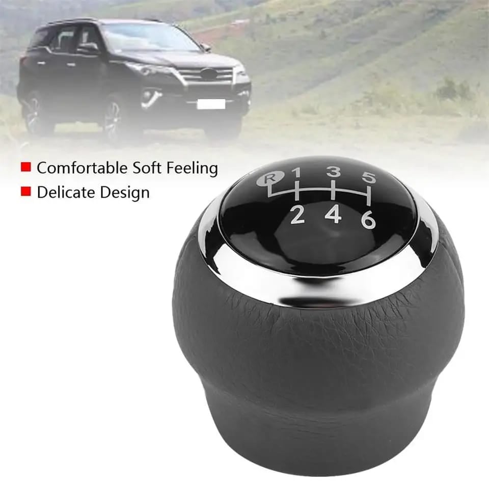 POMO PERILLA PALANCA DE CAMBIOS 6 VELOCIDADES DE CUERO COMPATIBLE CON AUTOS COROLLA VERSO AURIS RAV4 - 1