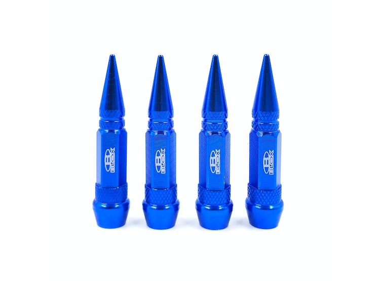 SET 4 TAPAS DE VÁLVULAS UNIVERSAL TUNNING PARA AUTOS MOTOS Y BICICLETAS 60MM COLOR AZUL - 1
