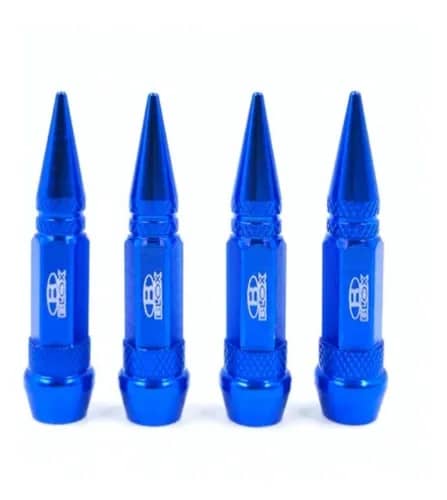 SET 4 TAPAS DE VÁLVULAS UNIVERSAL TUNNING PARA AUTOS MOTOS Y BICICLETAS 60MM COLOR AZUL - 3