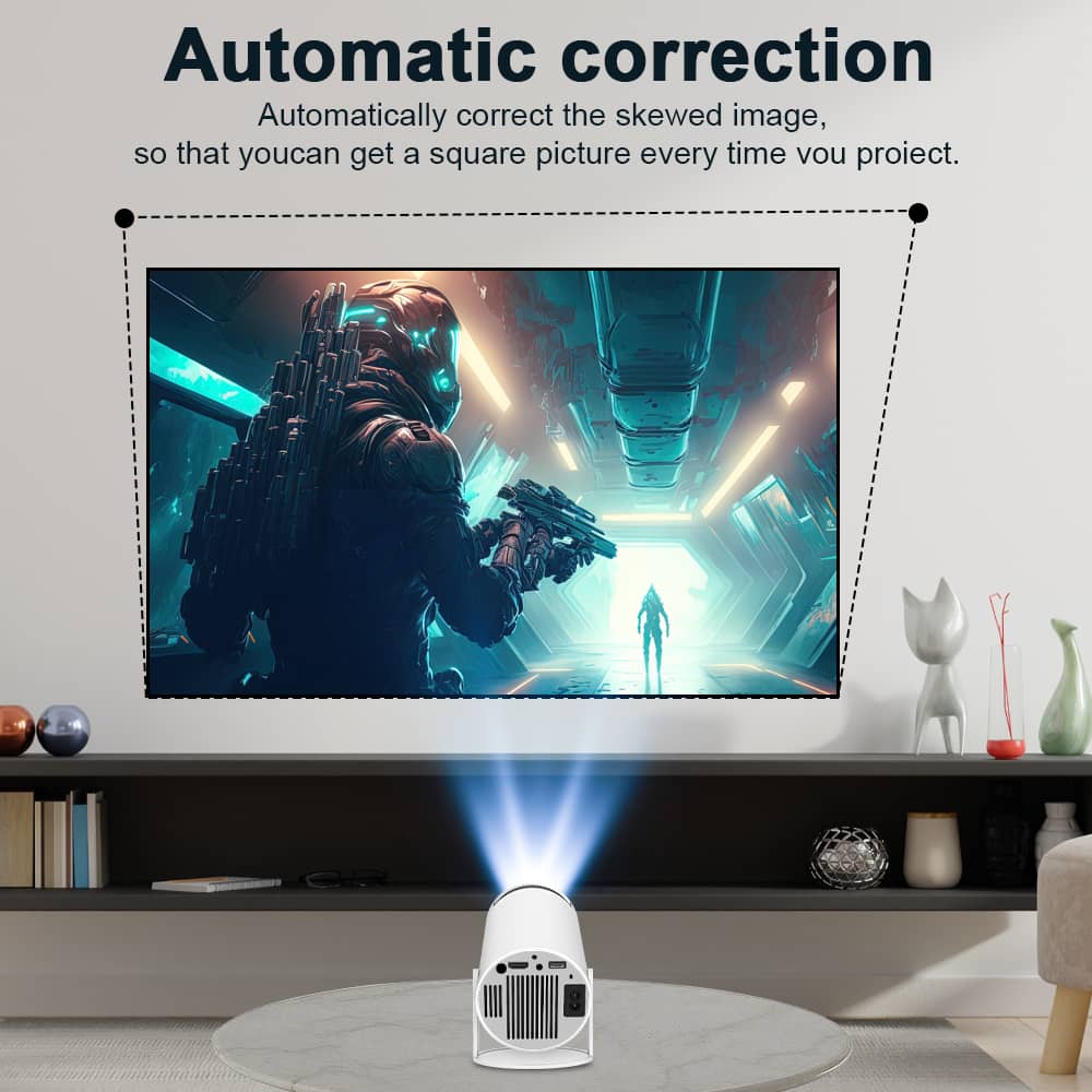 PROYECTOR PORTÁTIL 4K CINE EN CASA HY300 ANDROID, ALTAVOZ INTEGRADO, PROYECCIÓN AMPLIA DE 130 PULGA - 6