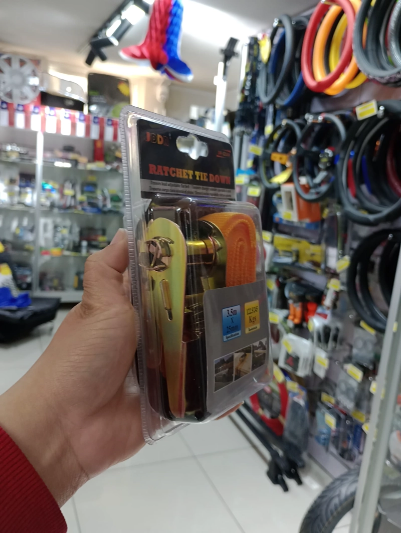CORREA DE TRINQUETE ESLINGA DE CARGA PARA AUTOS, CORREA DE AMARRE DE 3.5MTS X 25MM HEBILLA DE ALTA - 4