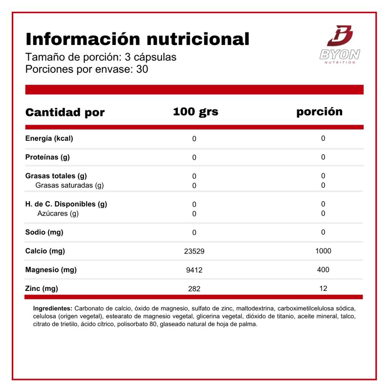CALCIUM MAGNESIUM ZINC 90 CAPS - 2