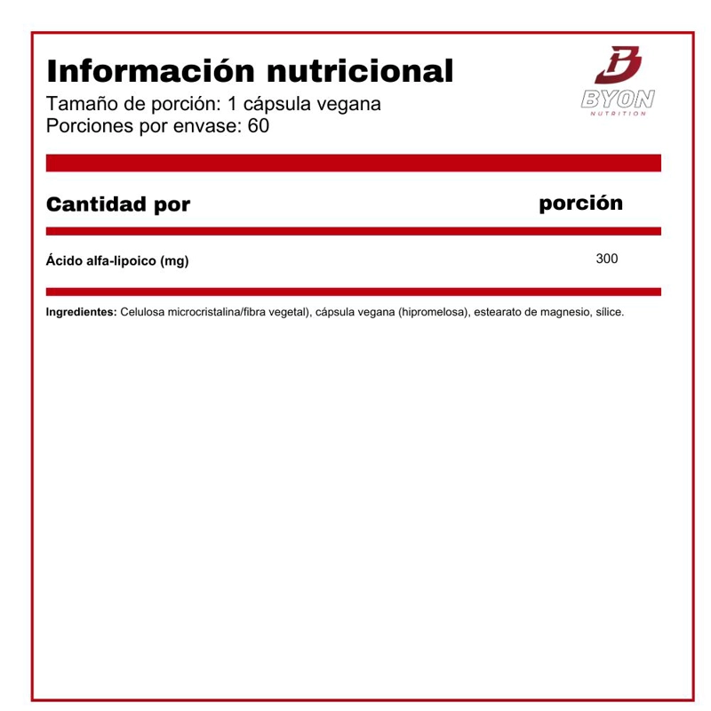 ACIDO ALFA LIPOICO 300 MG ALA 60 CAPS - 2