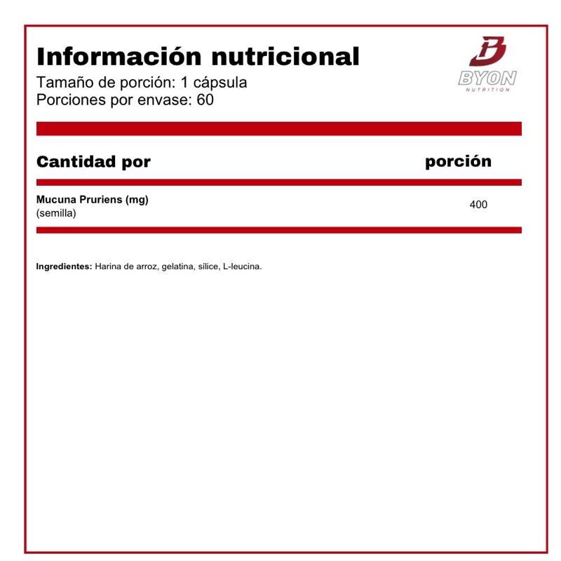 FULL SPECTRUM MUCUNA PRURIENS 400 MG 60 CAPSULAS - 2