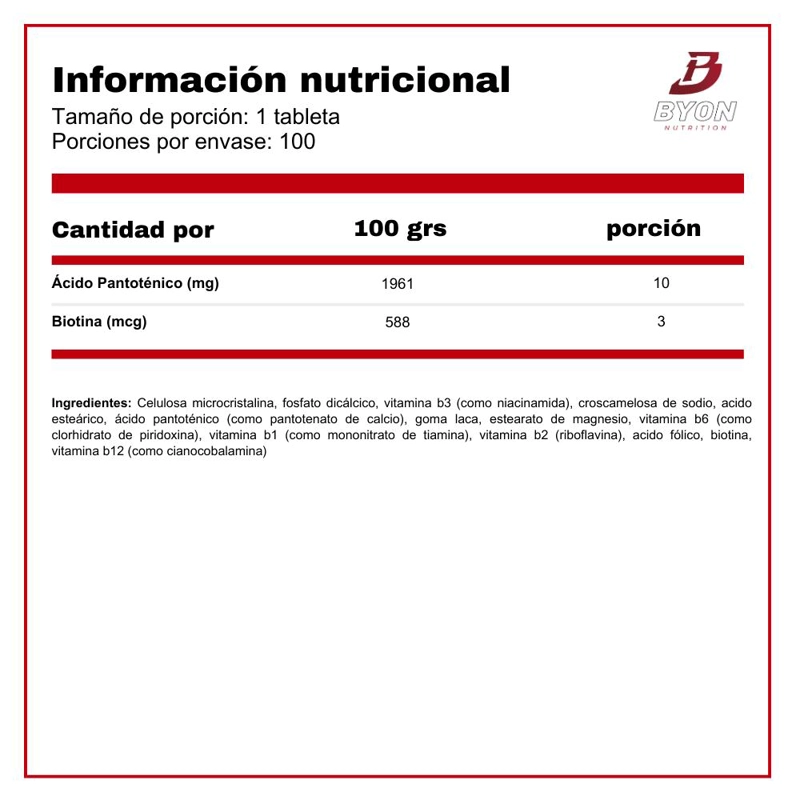 B-COMPLEX 100 TABLETAS - 3