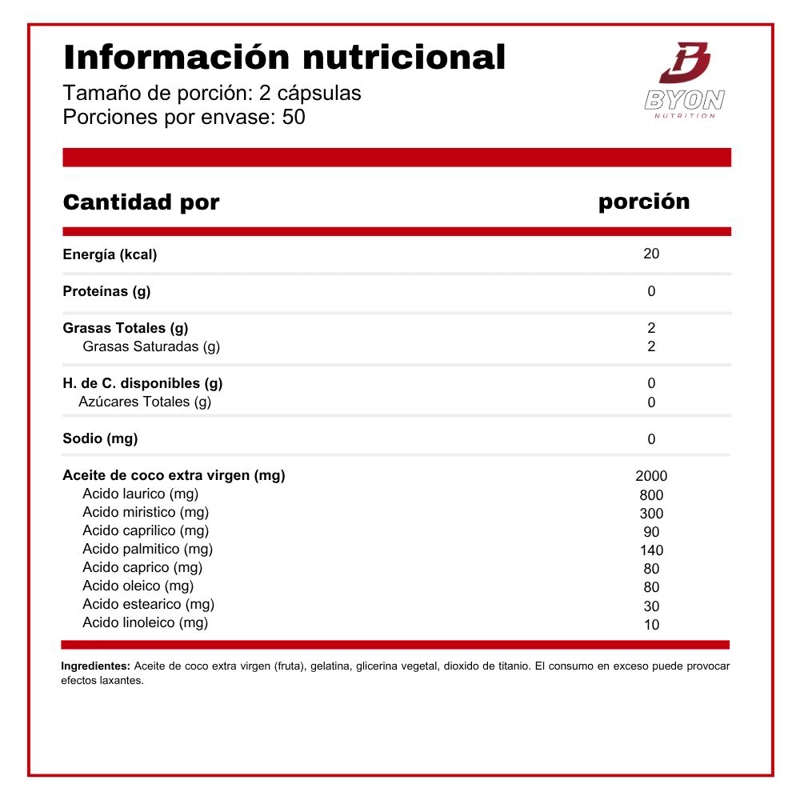 ACEITE DE COCO EXTRA VIRGEN 2000 MG 100 SOFTGELS - 2