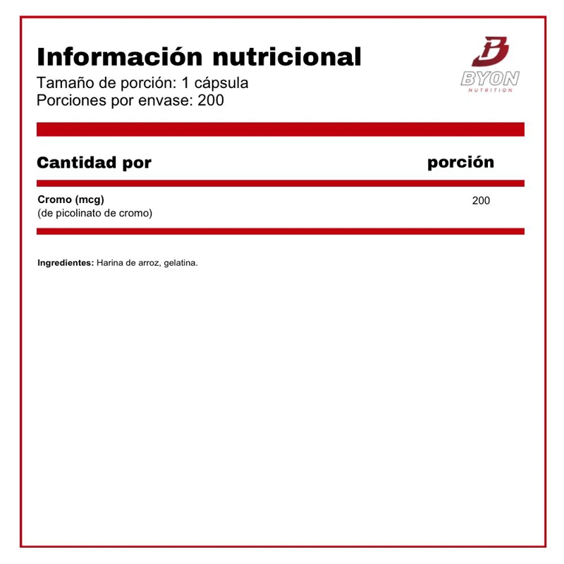 PICOLINATO DE CROMO 200MCG 200 CAPS - 2