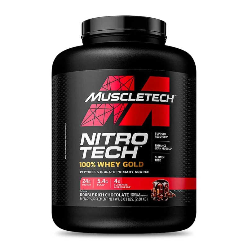 NITRO TECH 100% WHEY GOLD  5 LBS - DOBLE CHOCOLATE - 1