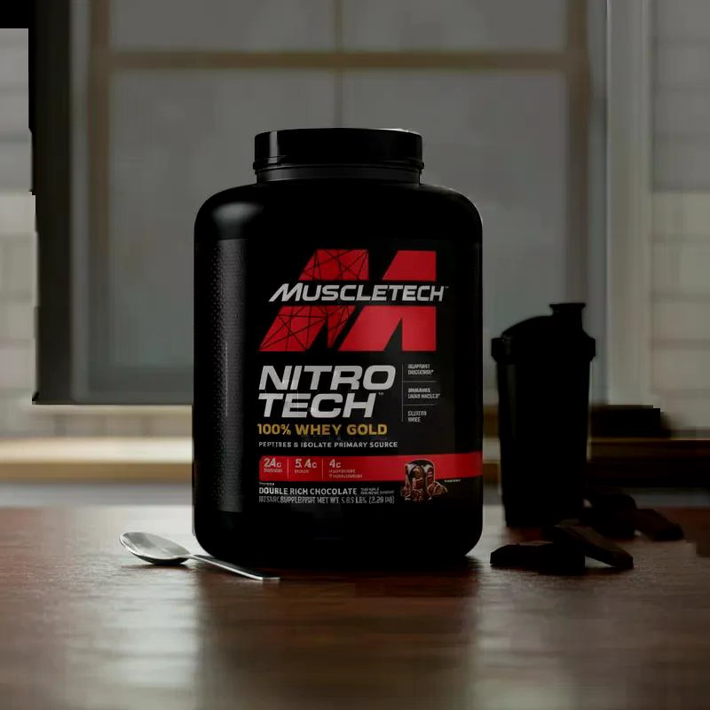 NITRO TECH 100% WHEY GOLD  5 LBS - DOBLE CHOCOLATE - 3
