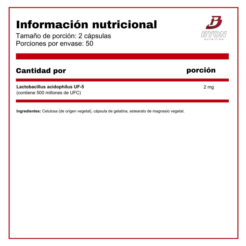 PROBIOTICOS ACIDOPHILUS 100 CAPSULAS - 2